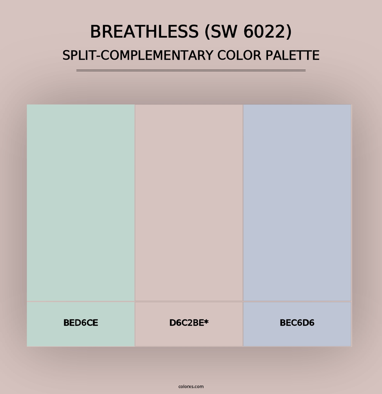 Breathless (SW 6022) - Split-Complementary Color Palette