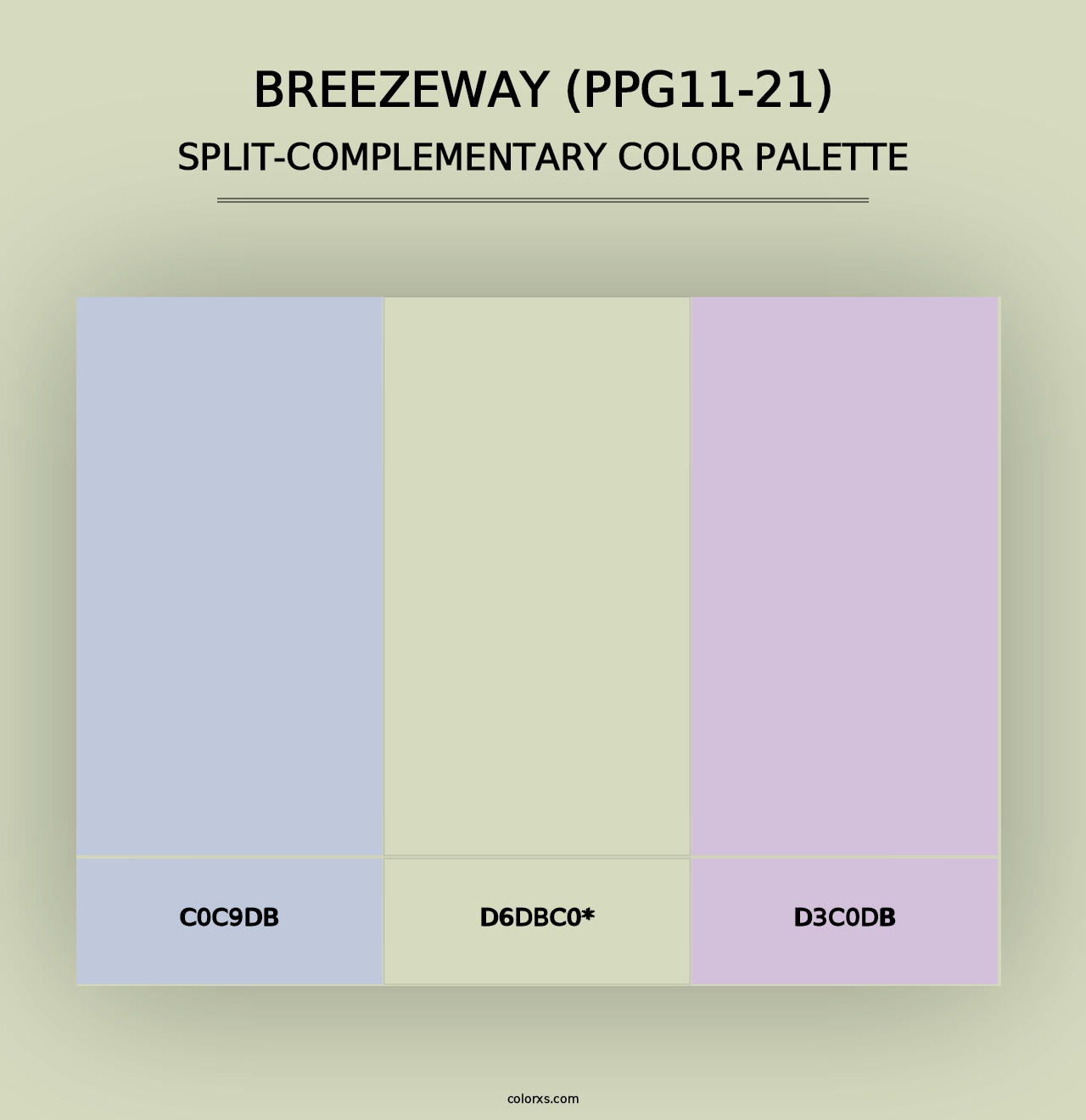 Breezeway (PPG11-21) - Split-Complementary Color Palette