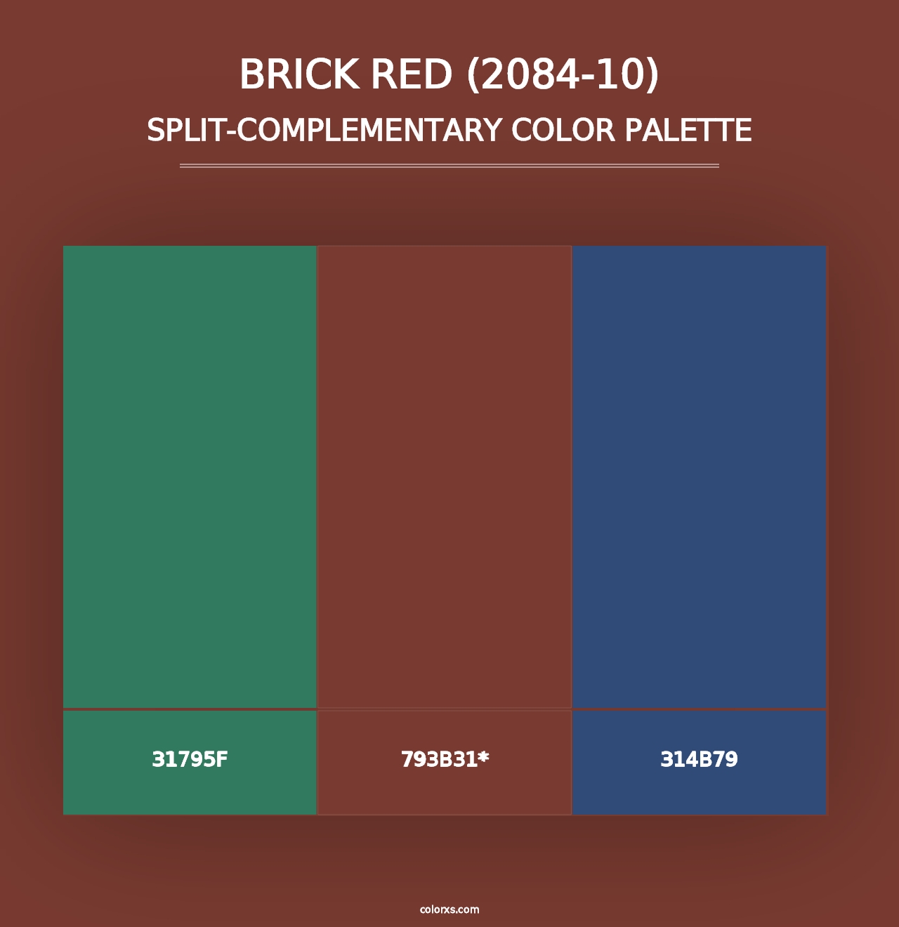 Brick Red (2084-10) - Split-Complementary Color Palette