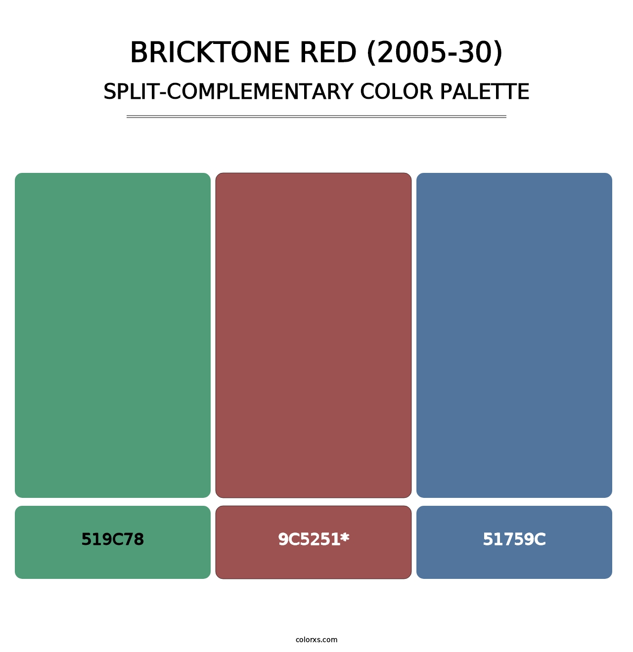 Bricktone Red (2005-30) - Split-Complementary Color Palette