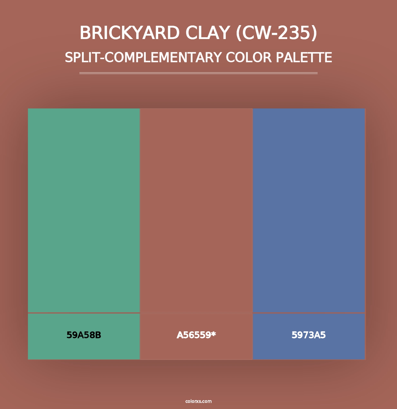 Brickyard Clay (CW-235) - Split-Complementary Color Palette