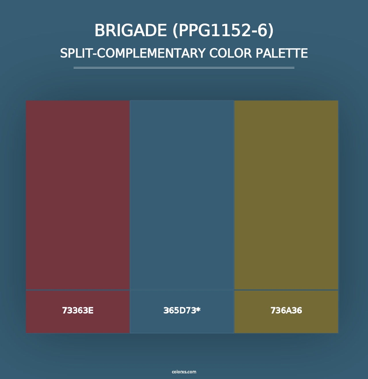 Brigade (PPG1152-6) - Split-Complementary Color Palette