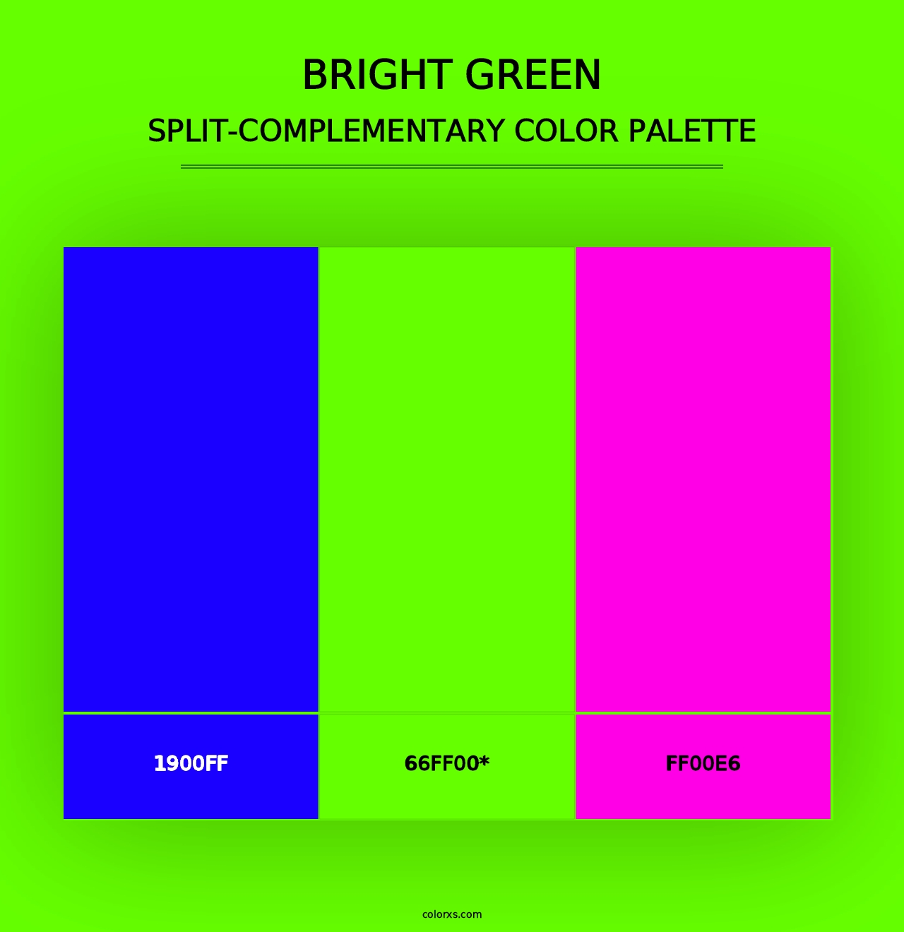 Bright Green - Split-Complementary Color Palette