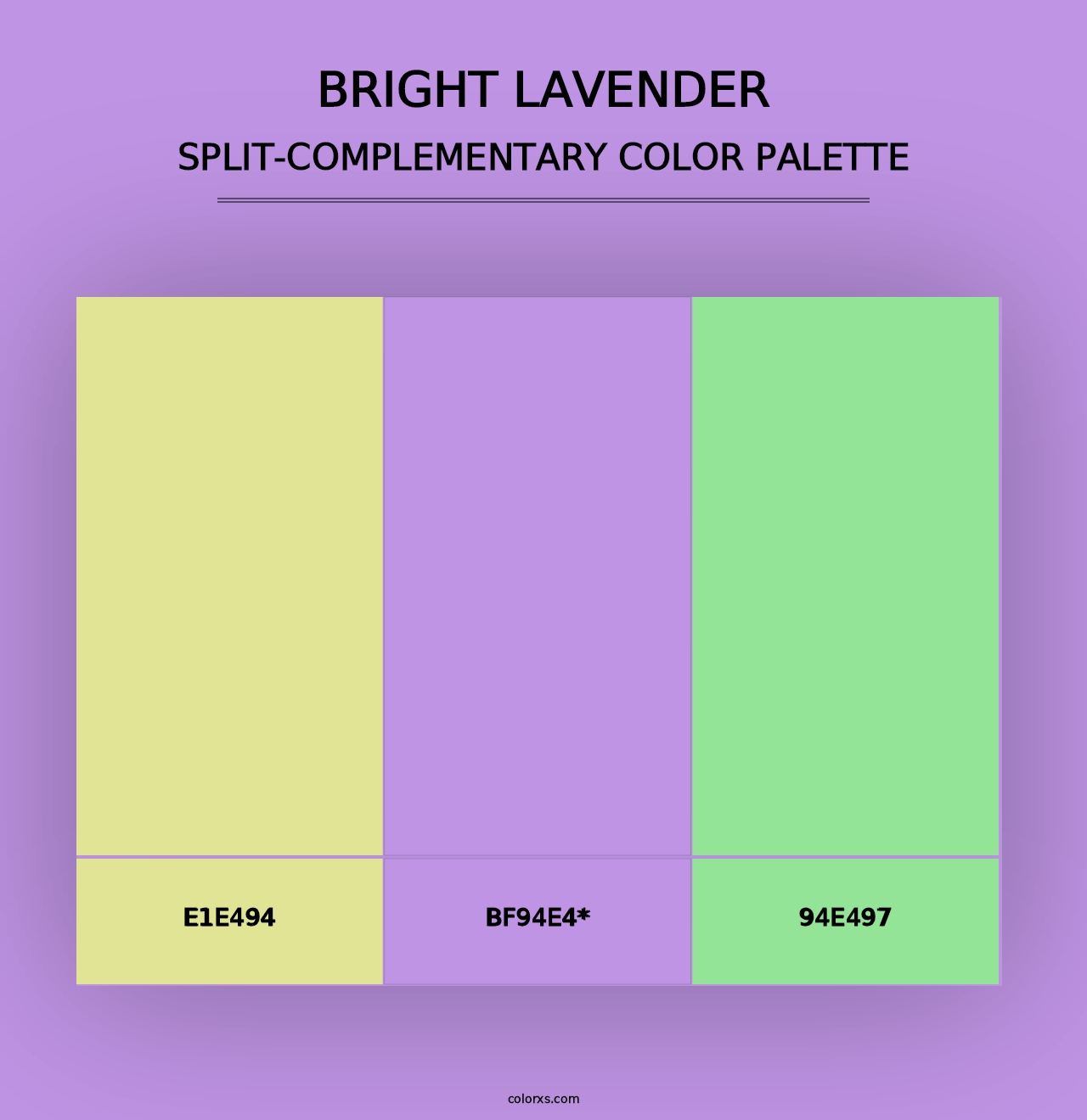 Bright Lavender - Split-Complementary Color Palette