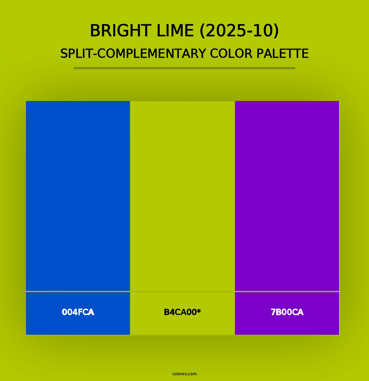 Bright Lime (2025-10) - Split-Complementary Color Palette