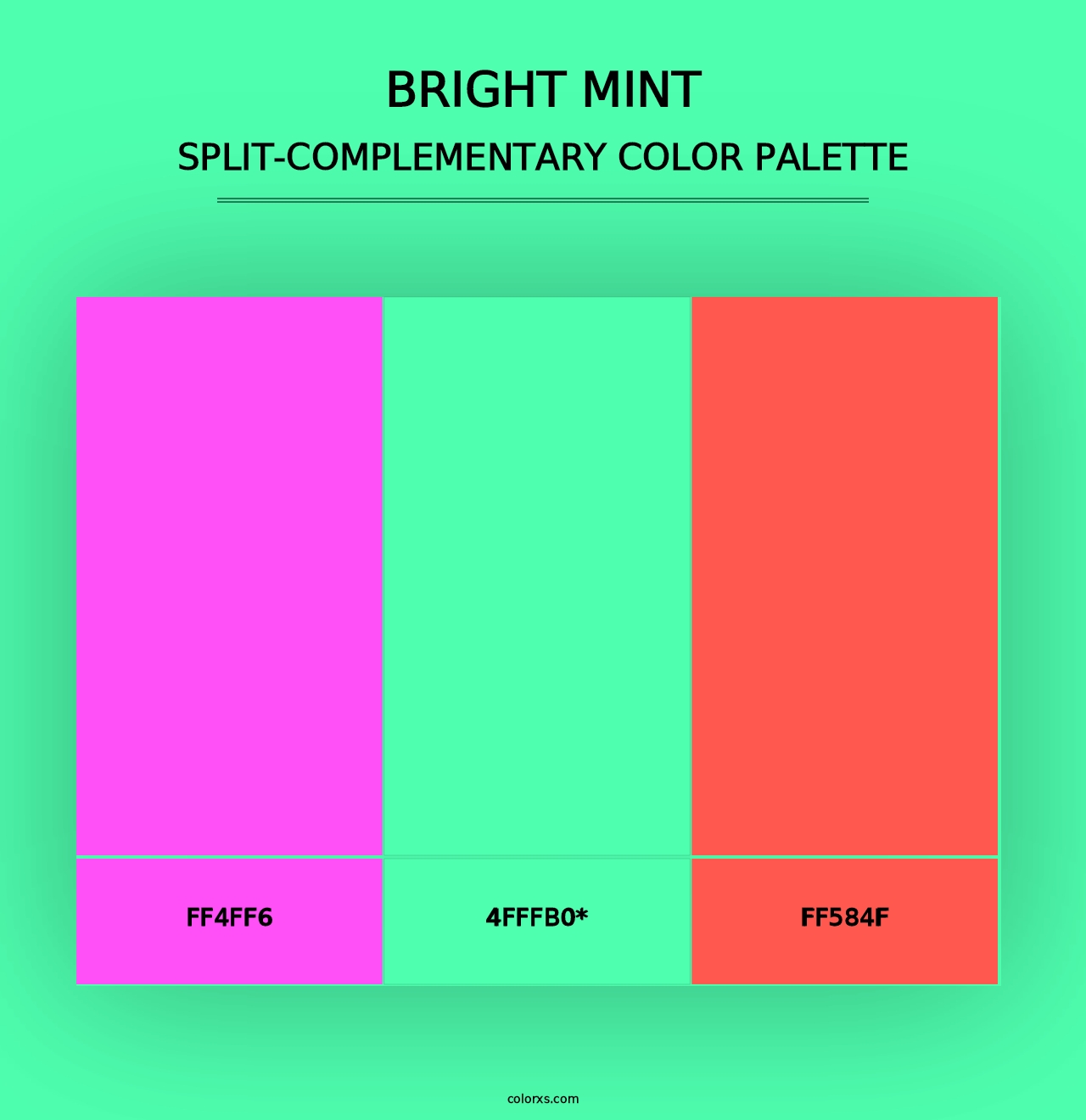 Bright Mint - Split-Complementary Color Palette