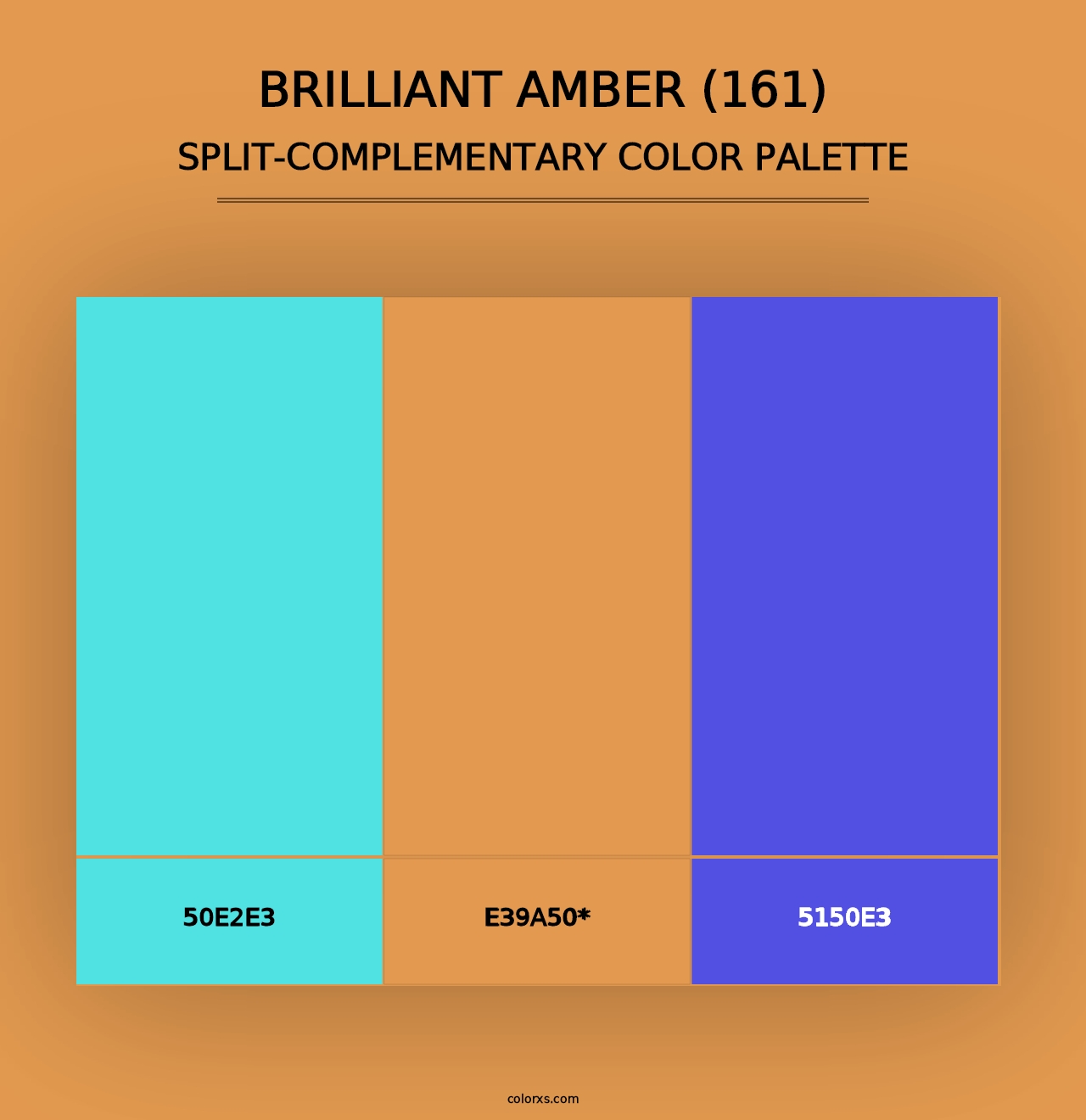 Brilliant Amber (161) - Split-Complementary Color Palette