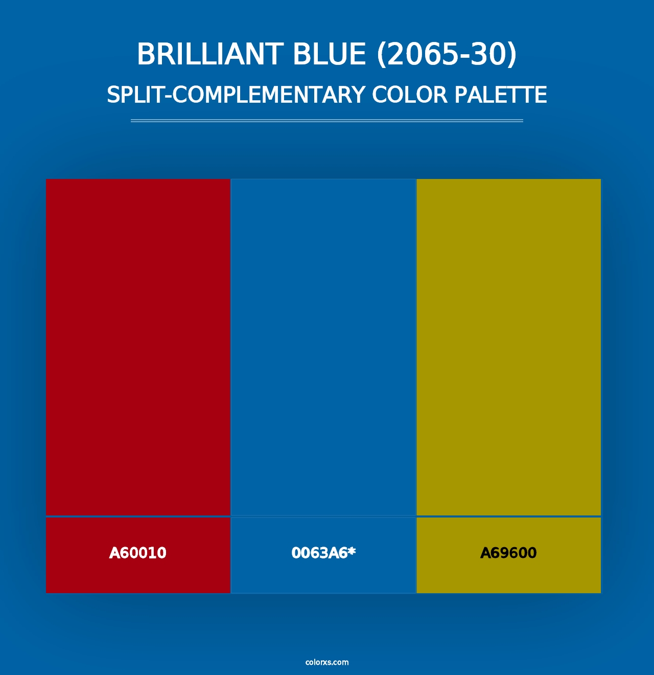 Brilliant Blue (2065-30) - Split-Complementary Color Palette