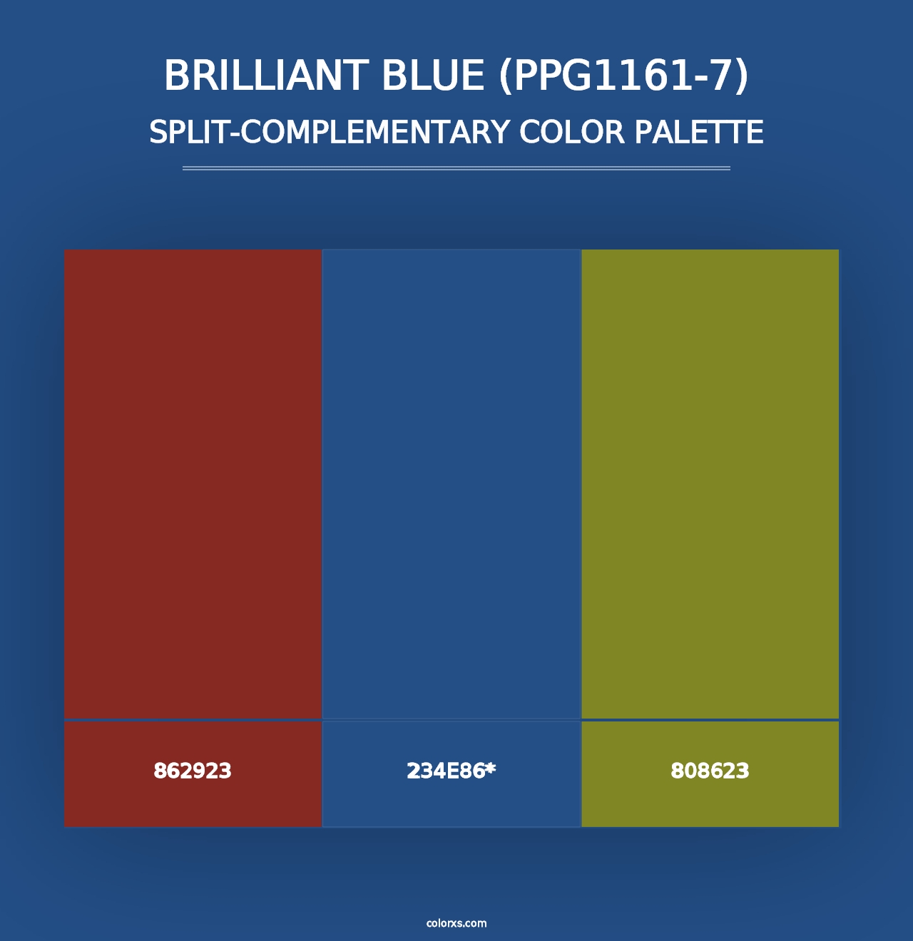 Brilliant Blue (PPG1161-7) - Split-Complementary Color Palette