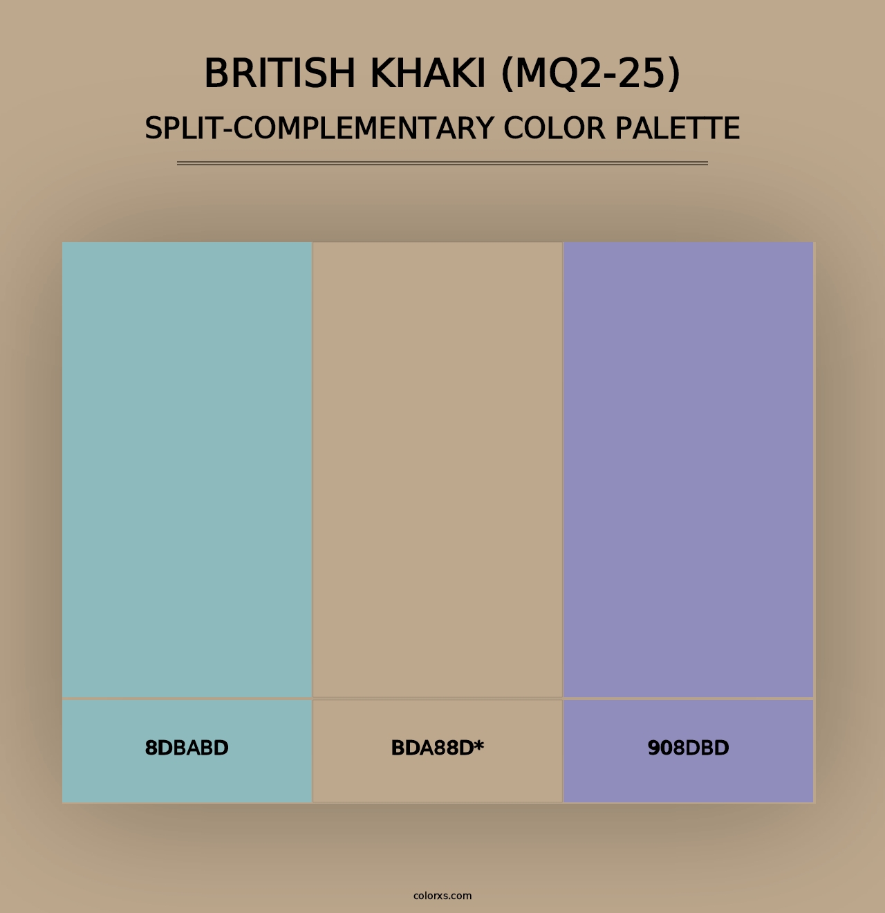 British Khaki (MQ2-25) - Split-Complementary Color Palette