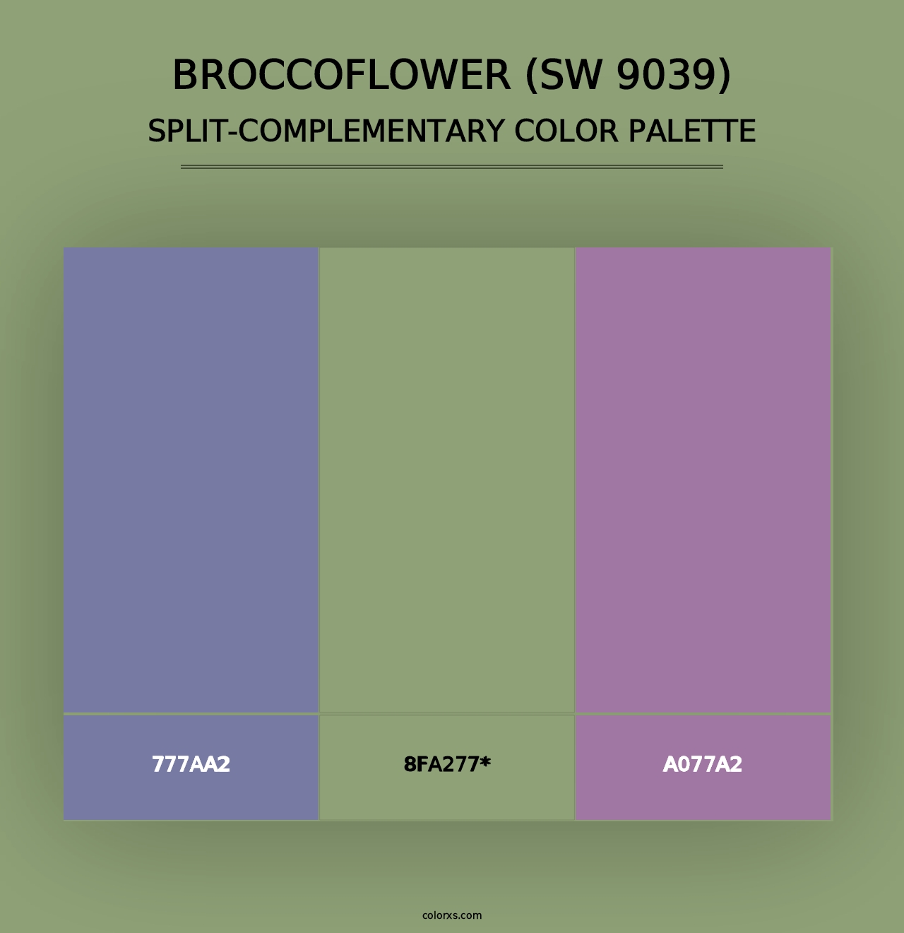 Broccoflower (SW 9039) - Split-Complementary Color Palette