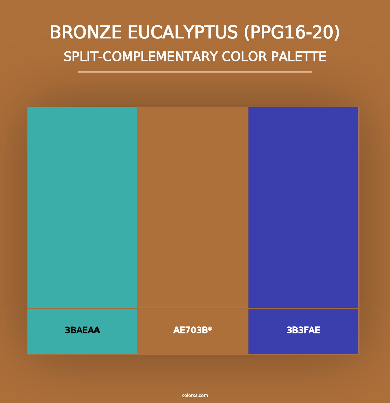 Bronze Eucalyptus (PPG16-20) - Split-Complementary Color Palette