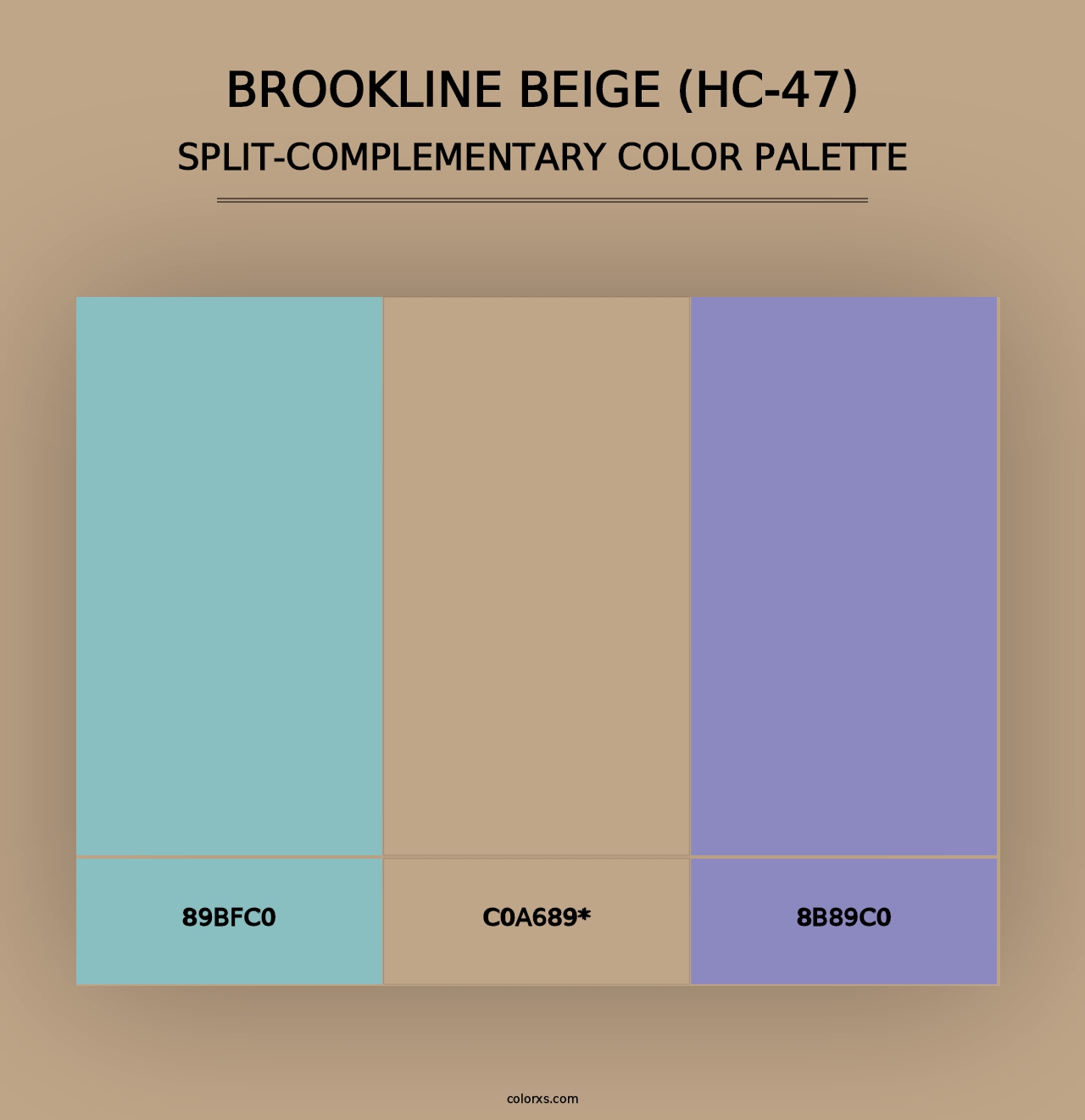 Brookline Beige (HC-47) - Split-Complementary Color Palette