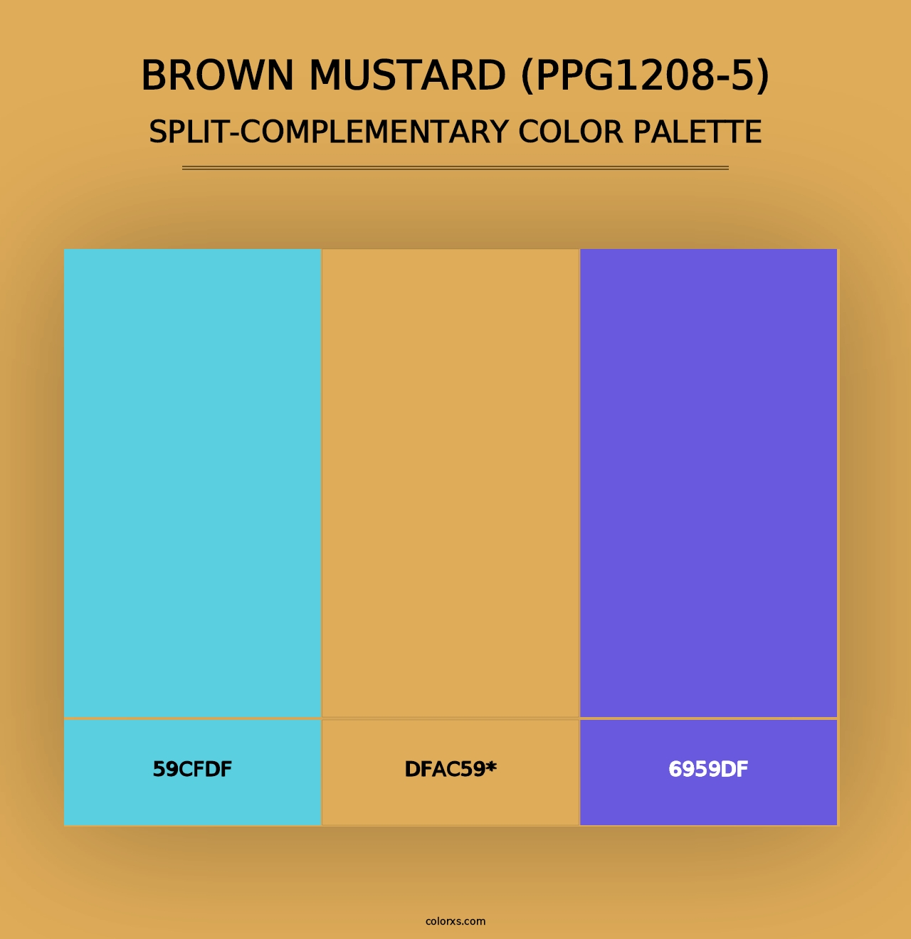 Brown Mustard (PPG1208-5) - Split-Complementary Color Palette