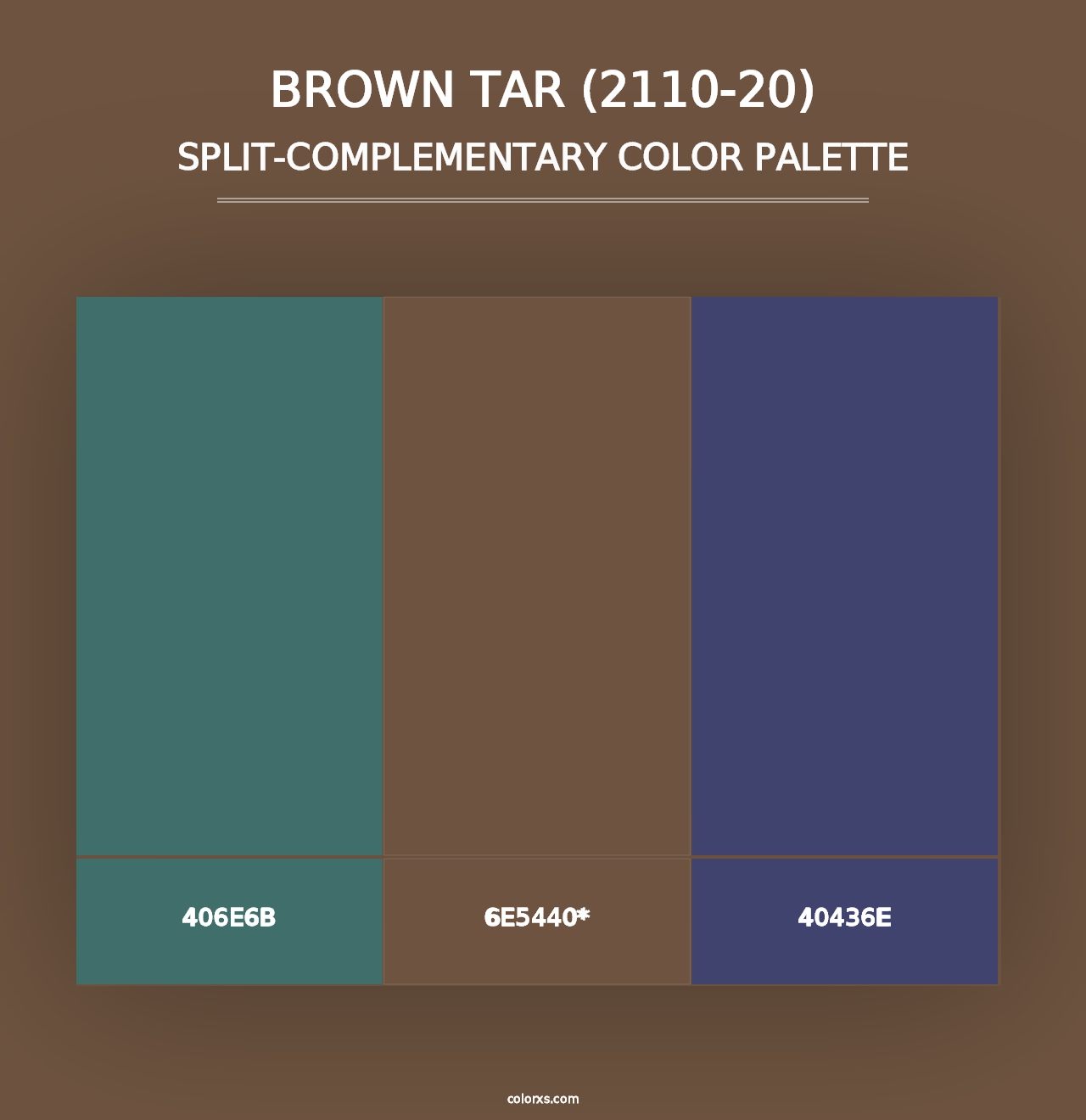 Brown Tar (2110-20) - Split-Complementary Color Palette