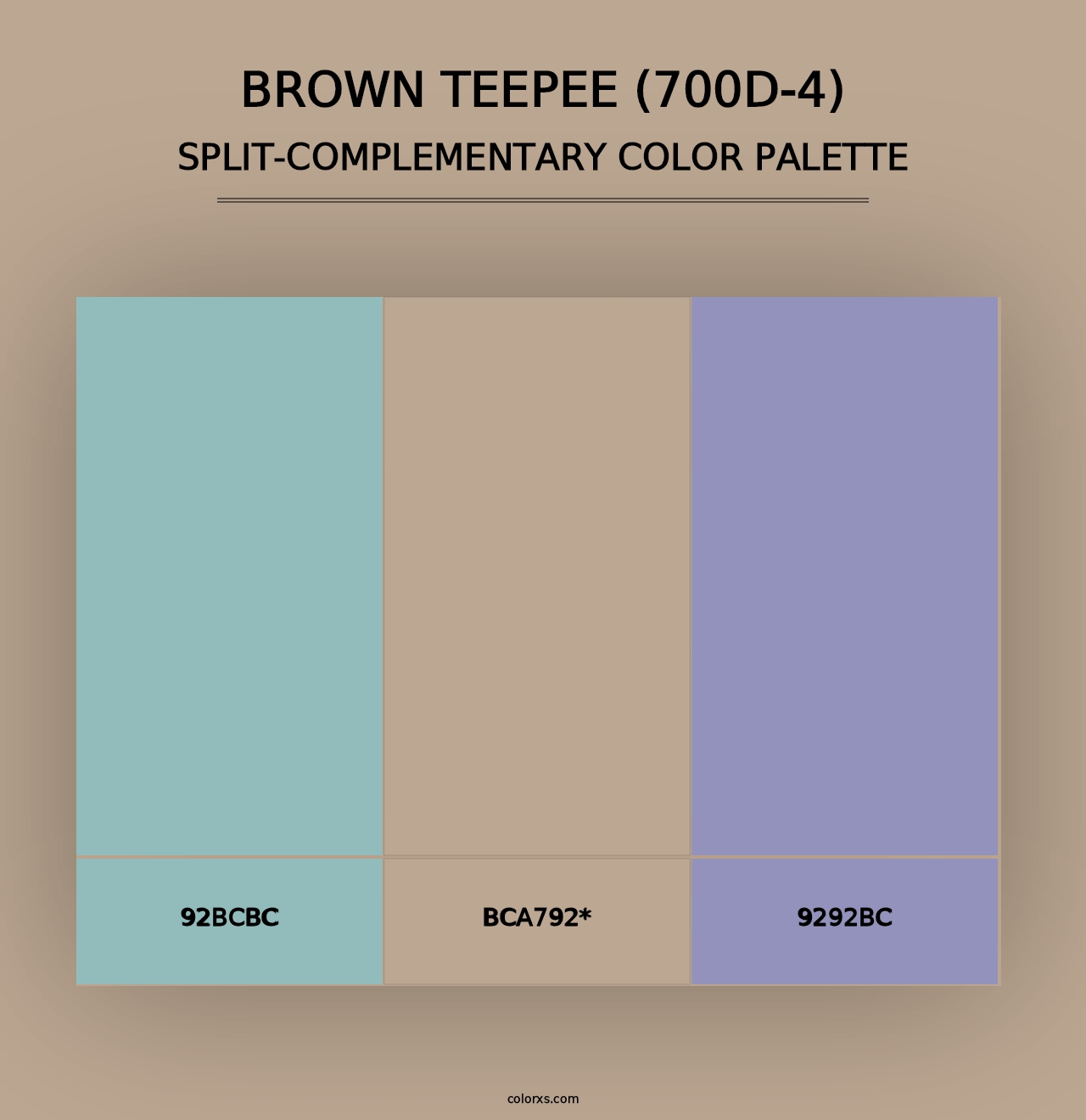 Brown Teepee (700D-4) - Split-Complementary Color Palette