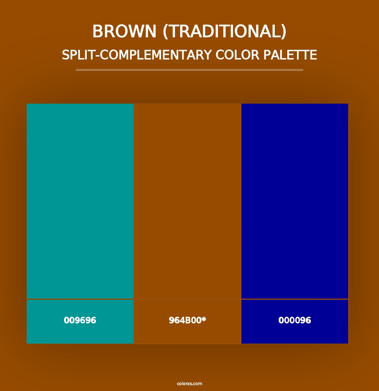 Brown (Traditional) - Split-Complementary Color Palette