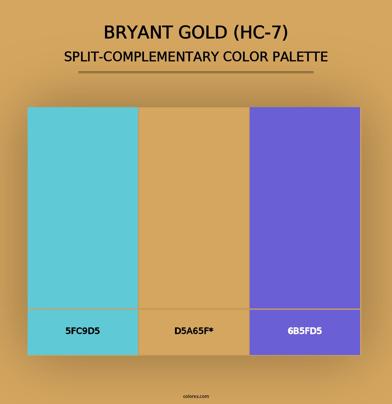 Bryant Gold (HC-7) - Split-Complementary Color Palette