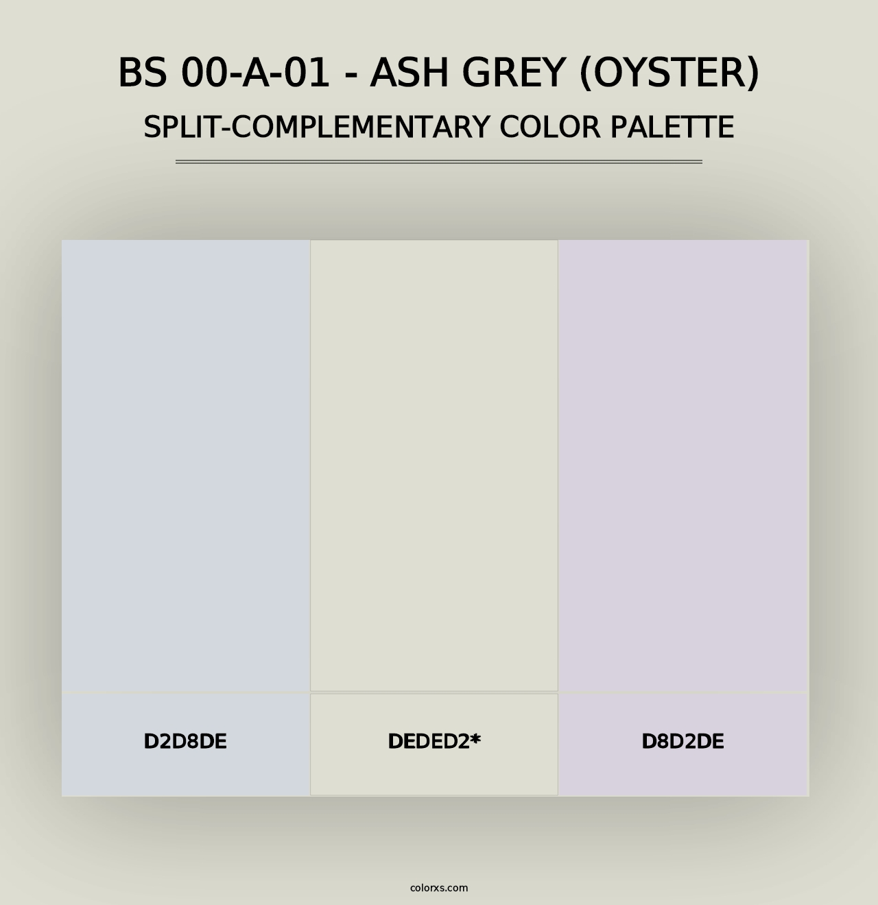 BS 00-A-01 - Ash Grey (Oyster) - Split-Complementary Color Palette