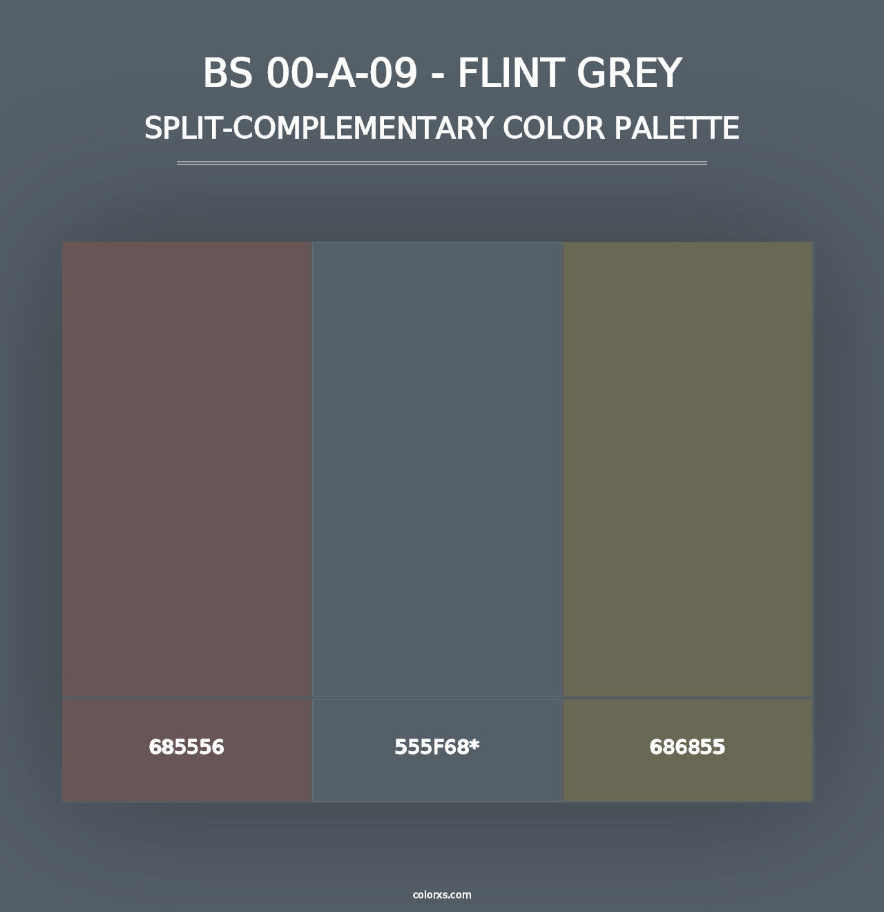 BS 00-A-09 - Flint Grey - Split-Complementary Color Palette