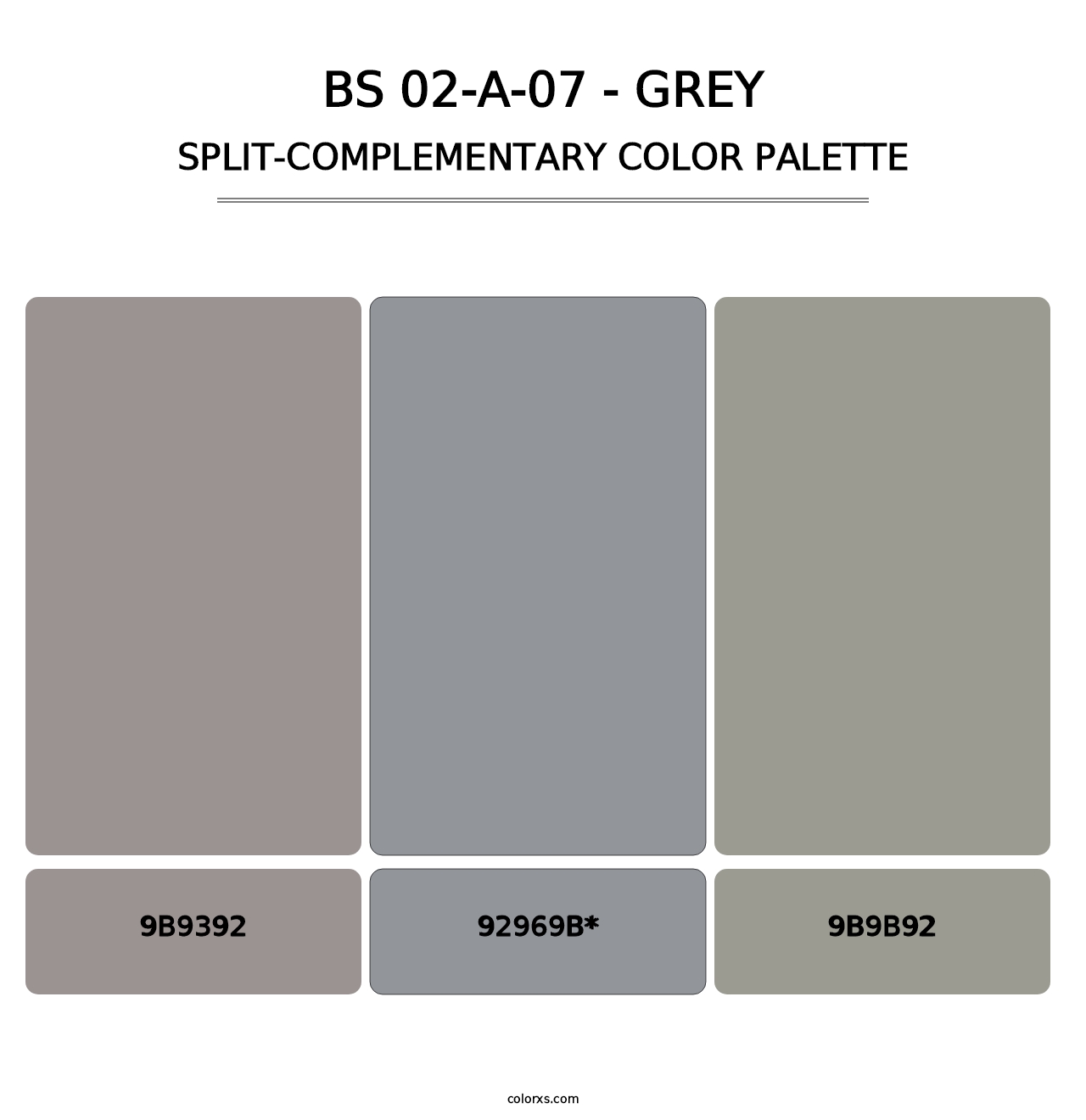 BS 02-A-07 - Grey - Split-Complementary Color Palette