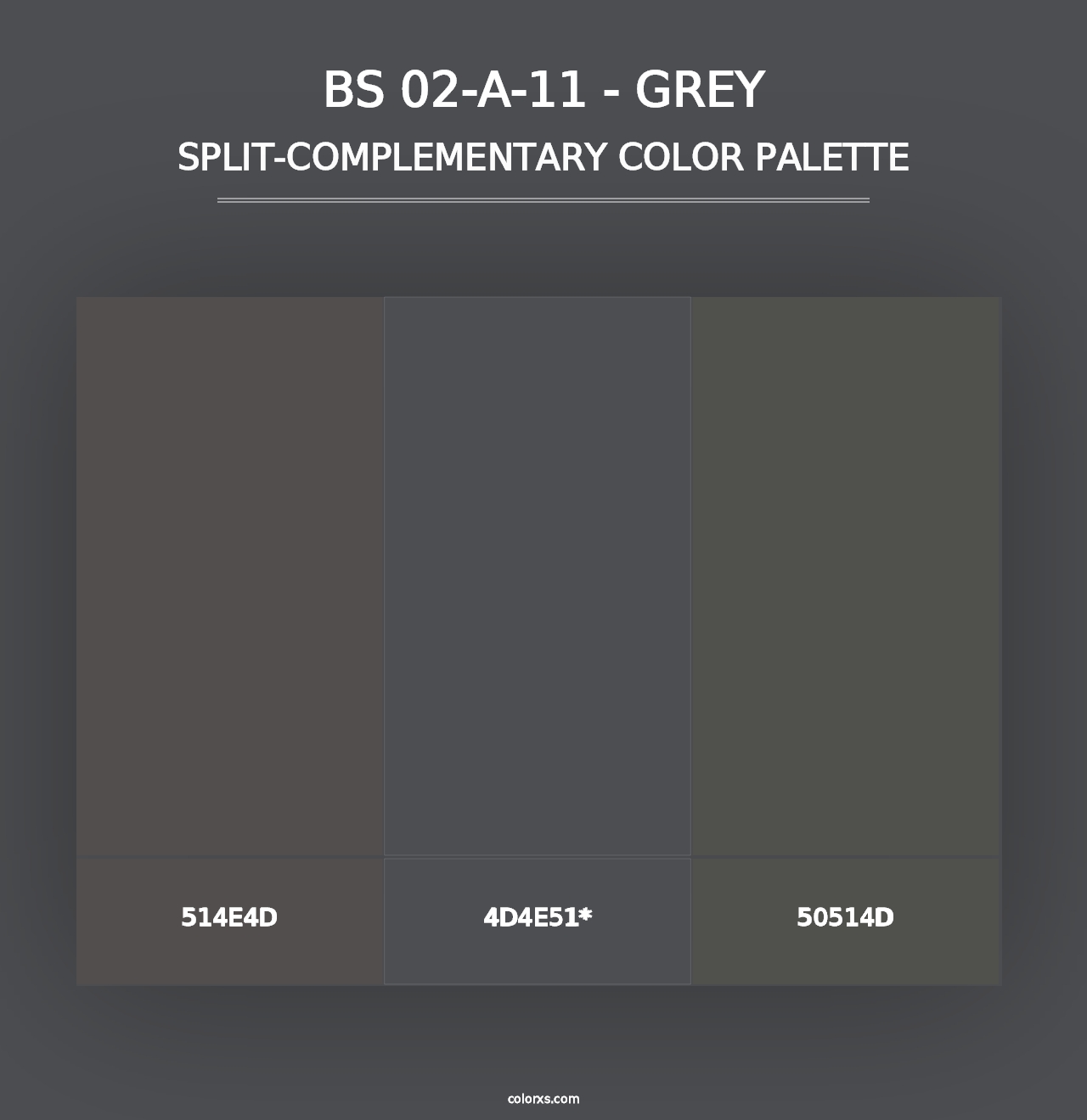 BS 02-A-11 - Grey - Split-Complementary Color Palette