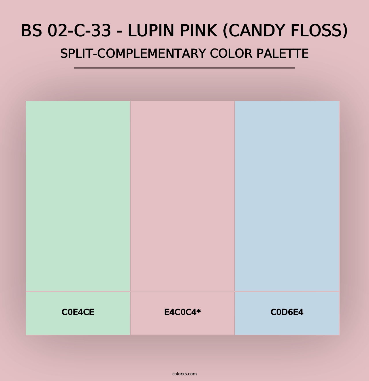 BS 02-C-33 - Lupin Pink (Candy Floss) - Split-Complementary Color Palette