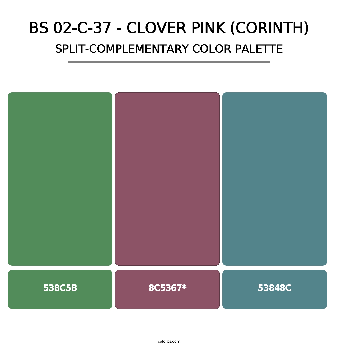 BS 02-C-37 - Clover Pink (Corinth) - Split-Complementary Color Palette