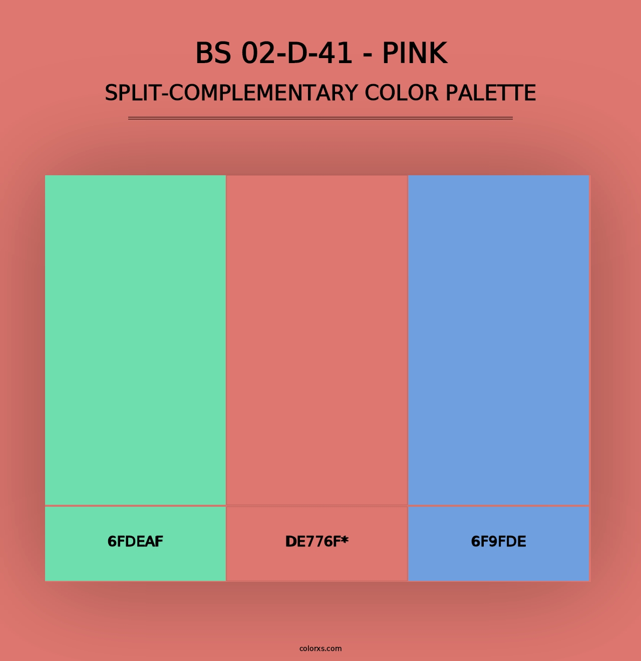 BS 02-D-41 - Pink - Split-Complementary Color Palette