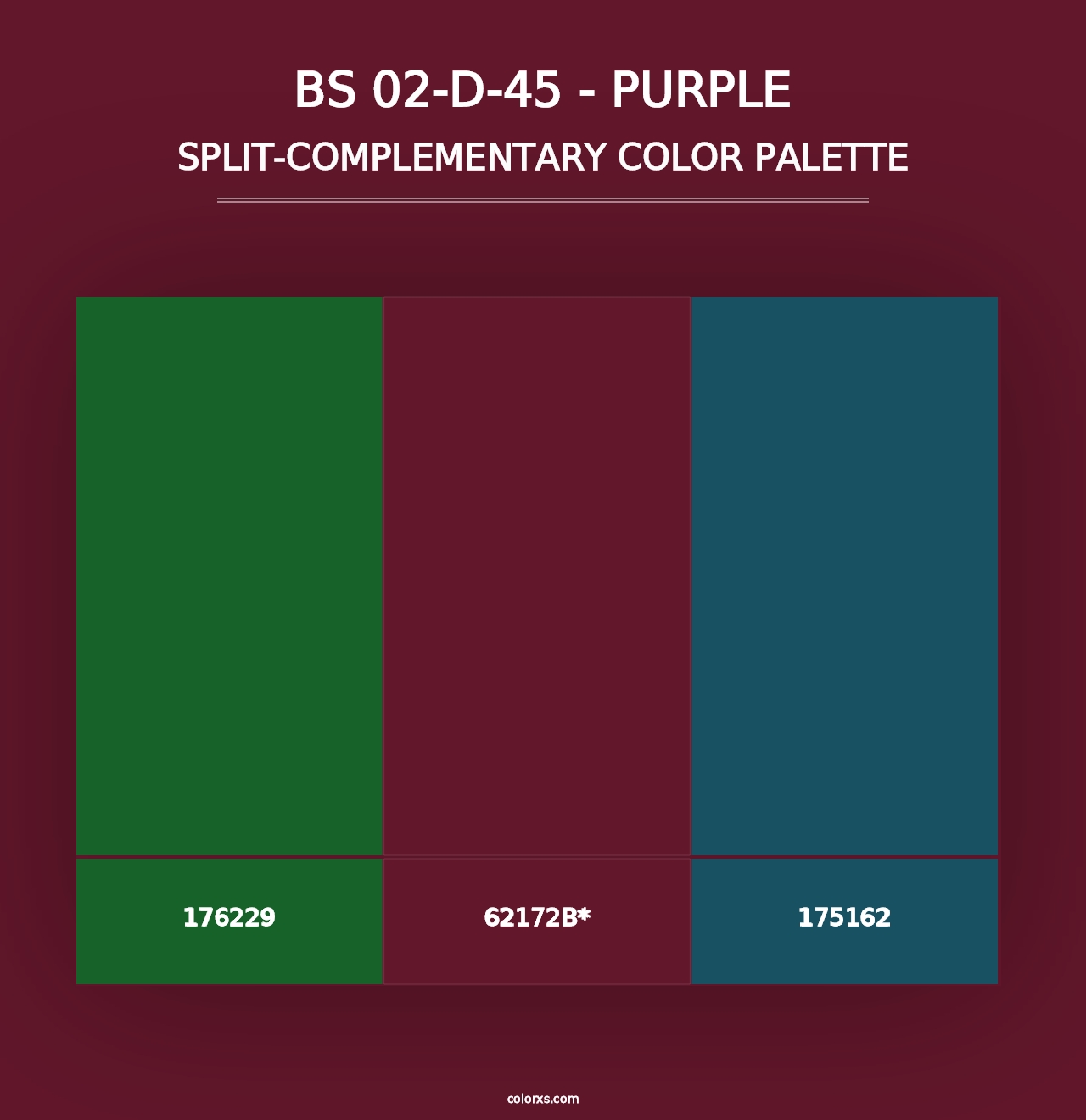 BS 02-D-45 - Purple - Split-Complementary Color Palette