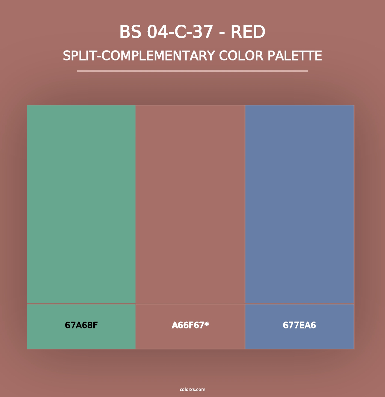 BS 04-C-37 - Red - Split-Complementary Color Palette