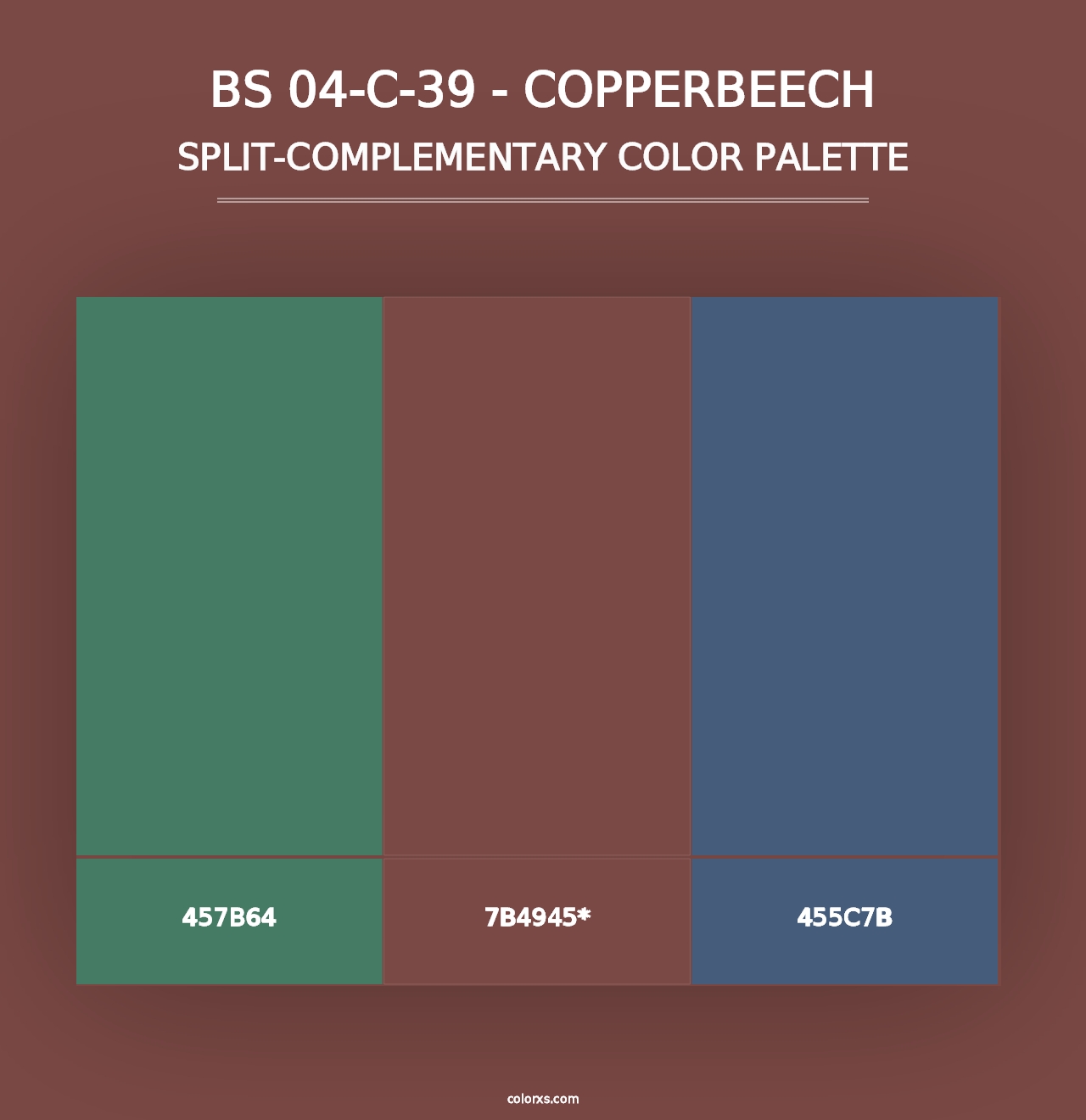 BS 04-C-39 - Copperbeech - Split-Complementary Color Palette