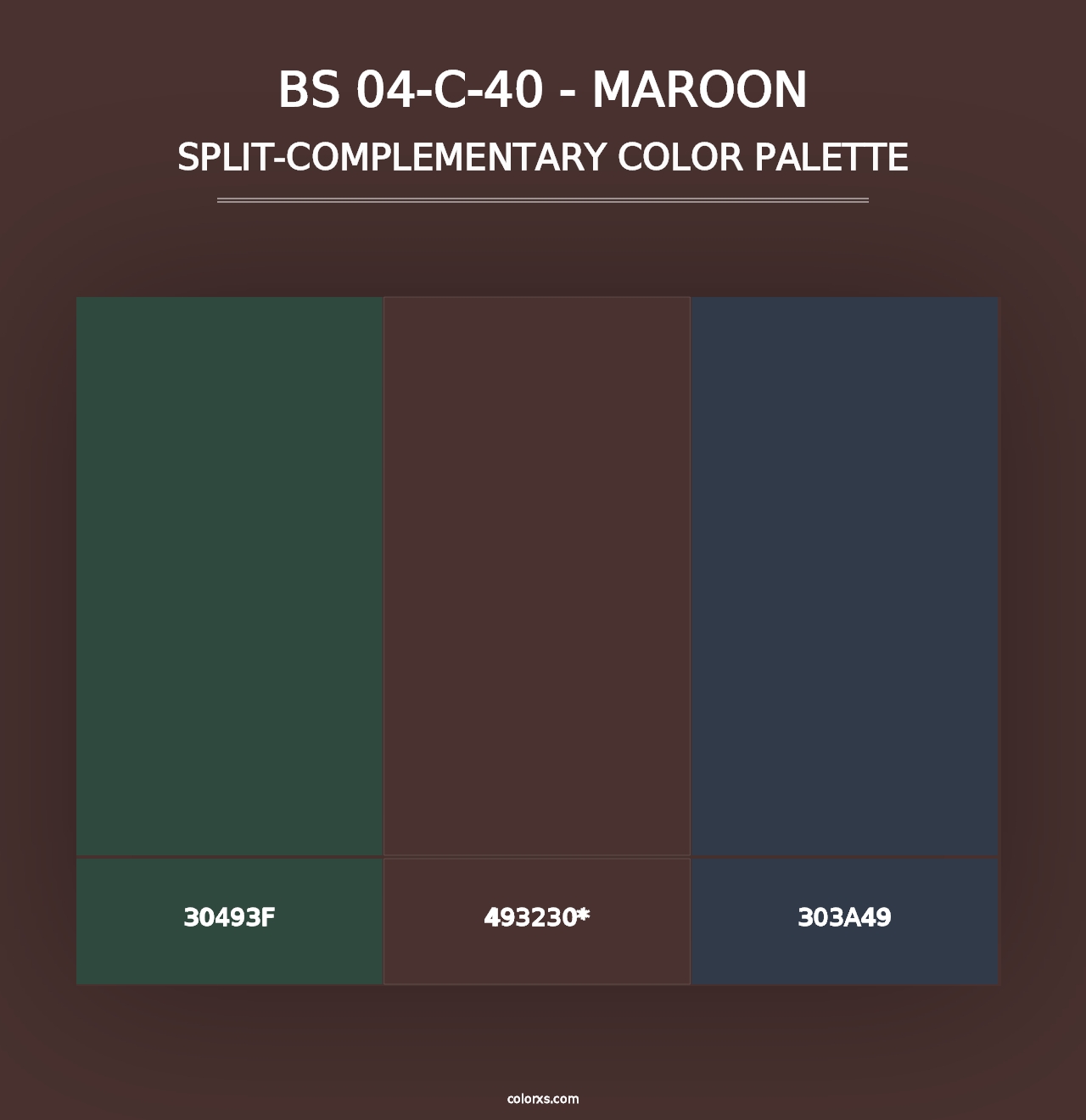 BS 04-C-40 - Maroon - Split-Complementary Color Palette