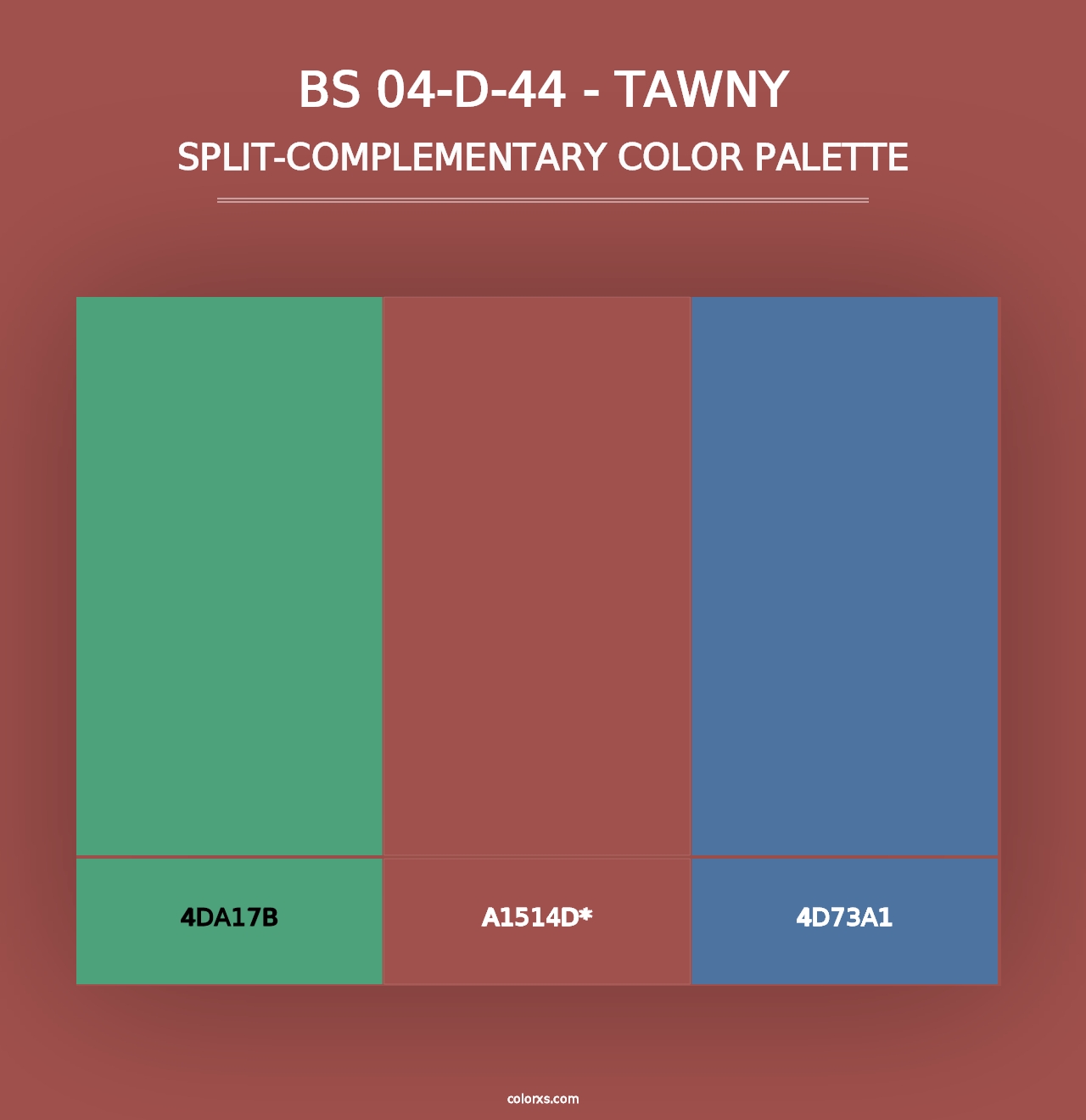 BS 04-D-44 - Tawny - Split-Complementary Color Palette