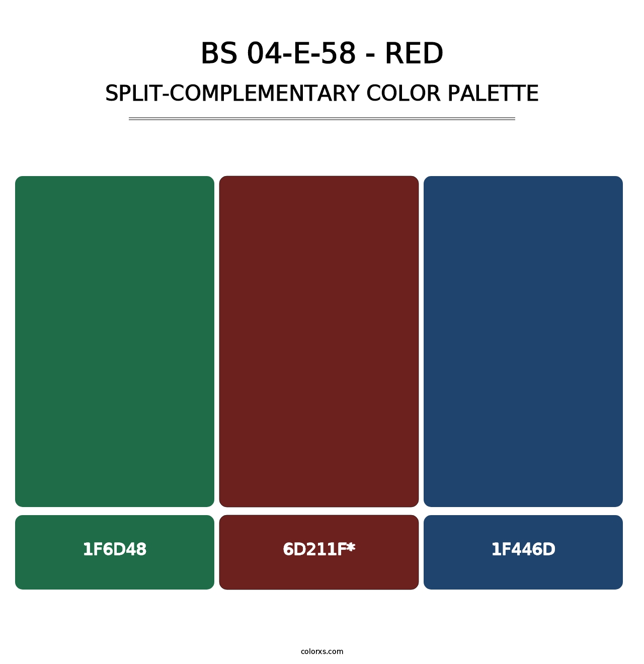 BS 04-E-58 - Red - Split-Complementary Color Palette