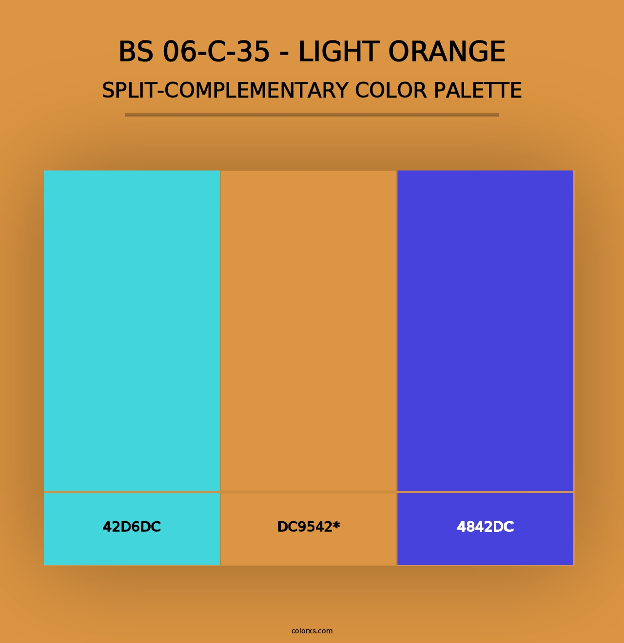 BS 06-C-35 - Light Orange - Split-Complementary Color Palette