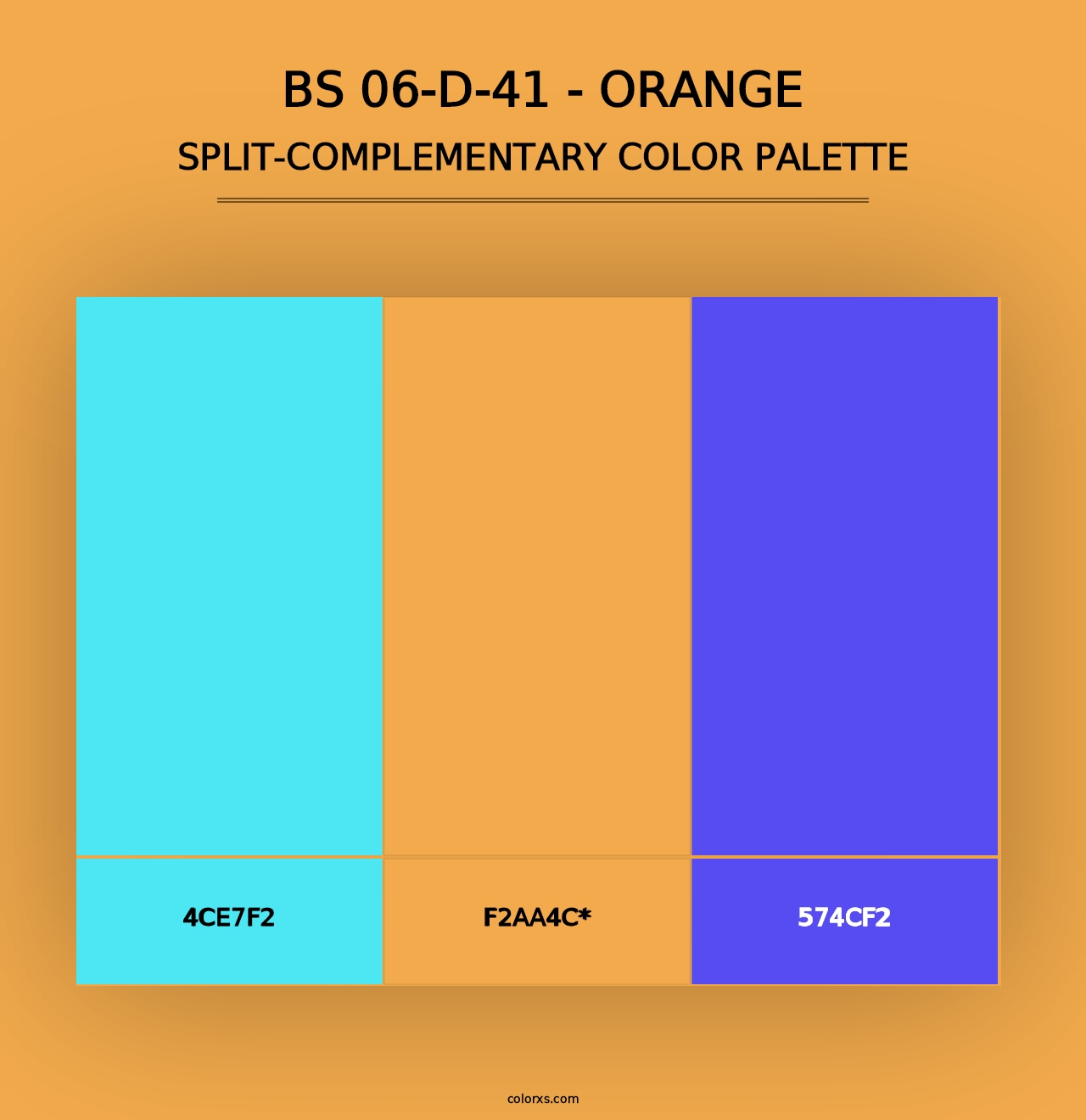 BS 06-D-41 - Orange - Split-Complementary Color Palette