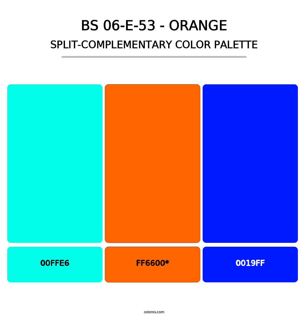 BS 06-E-53 - Orange - Split-Complementary Color Palette