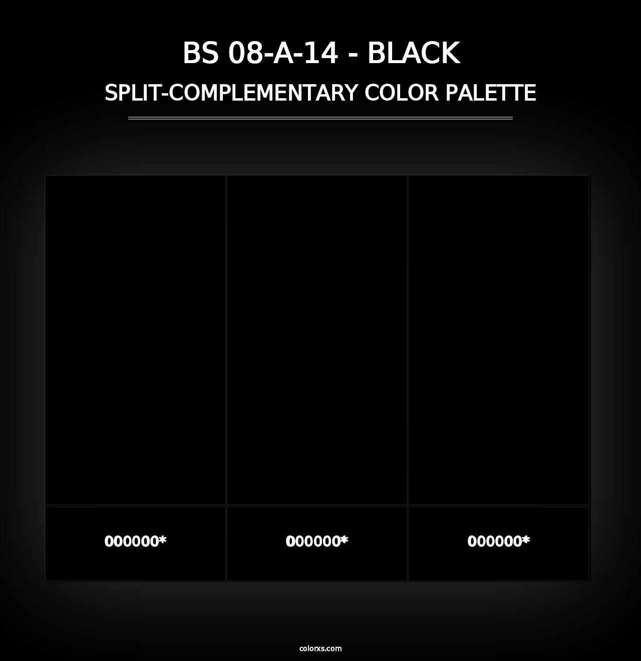 BS 08-A-14 - Black - Split-Complementary Color Palette