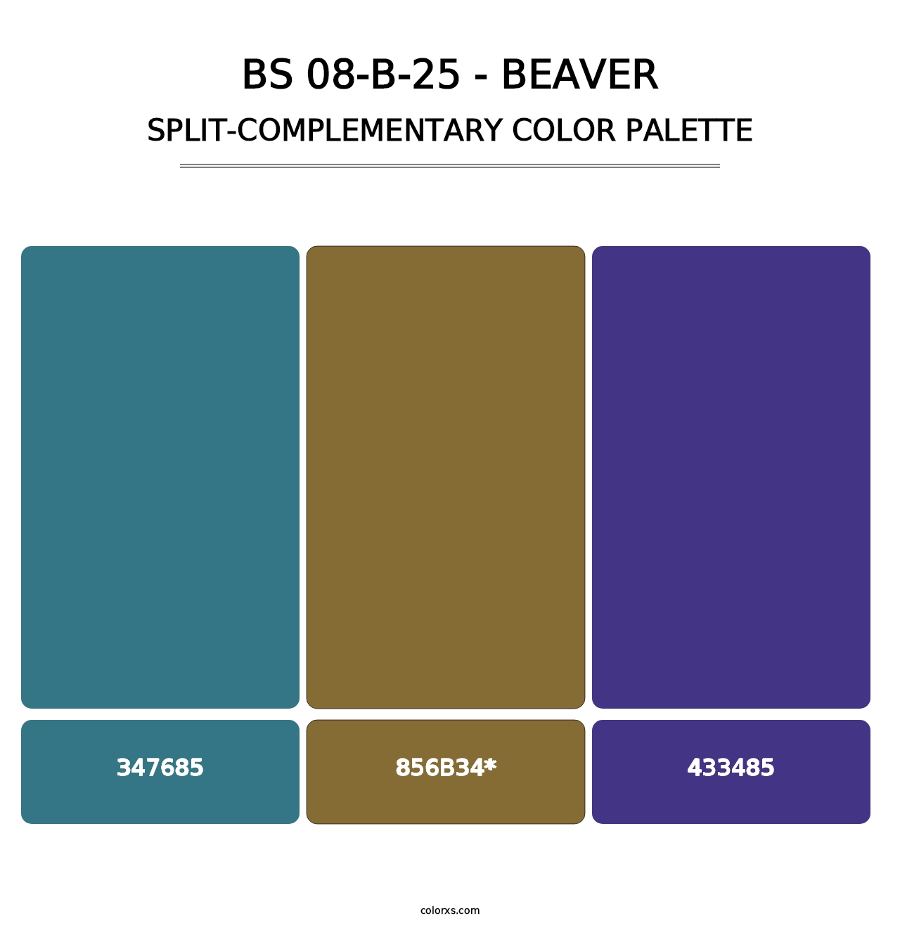 BS 08-B-25 - Beaver - Split-Complementary Color Palette