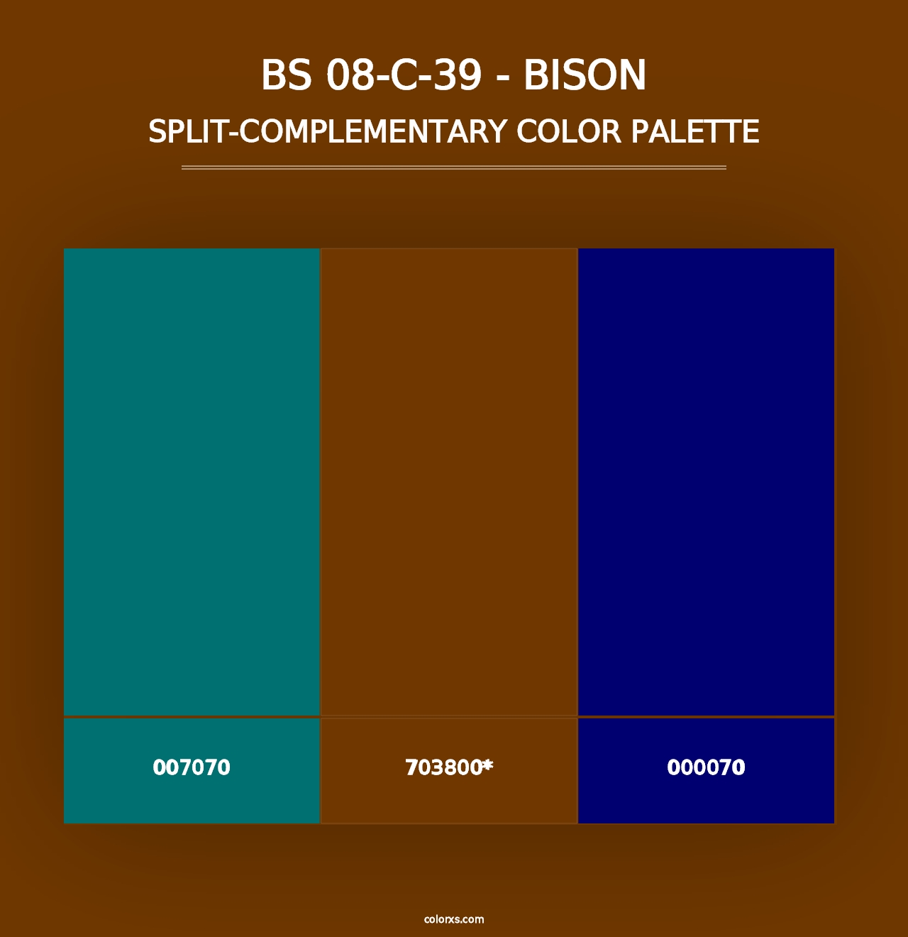 BS 08-C-39 - Bison - Split-Complementary Color Palette