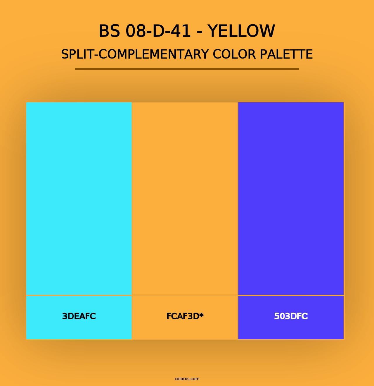 BS 08-D-41 - Yellow - Split-Complementary Color Palette