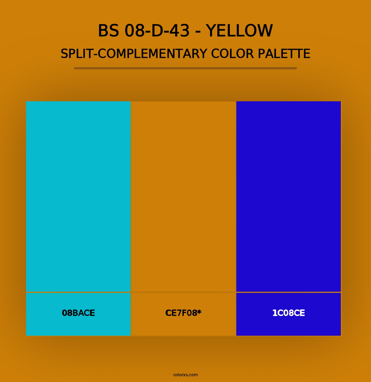 BS 08-D-43 - Yellow - Split-Complementary Color Palette