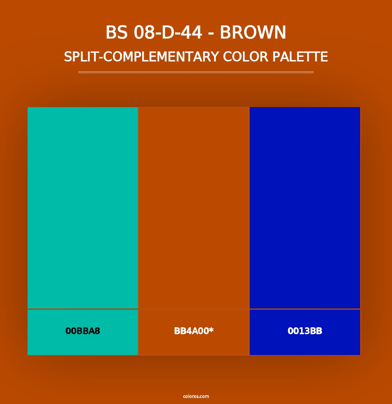 BS 08-D-44 - Brown - Split-Complementary Color Palette