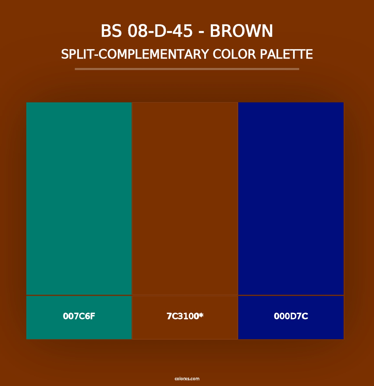 BS 08-D-45 - Brown - Split-Complementary Color Palette