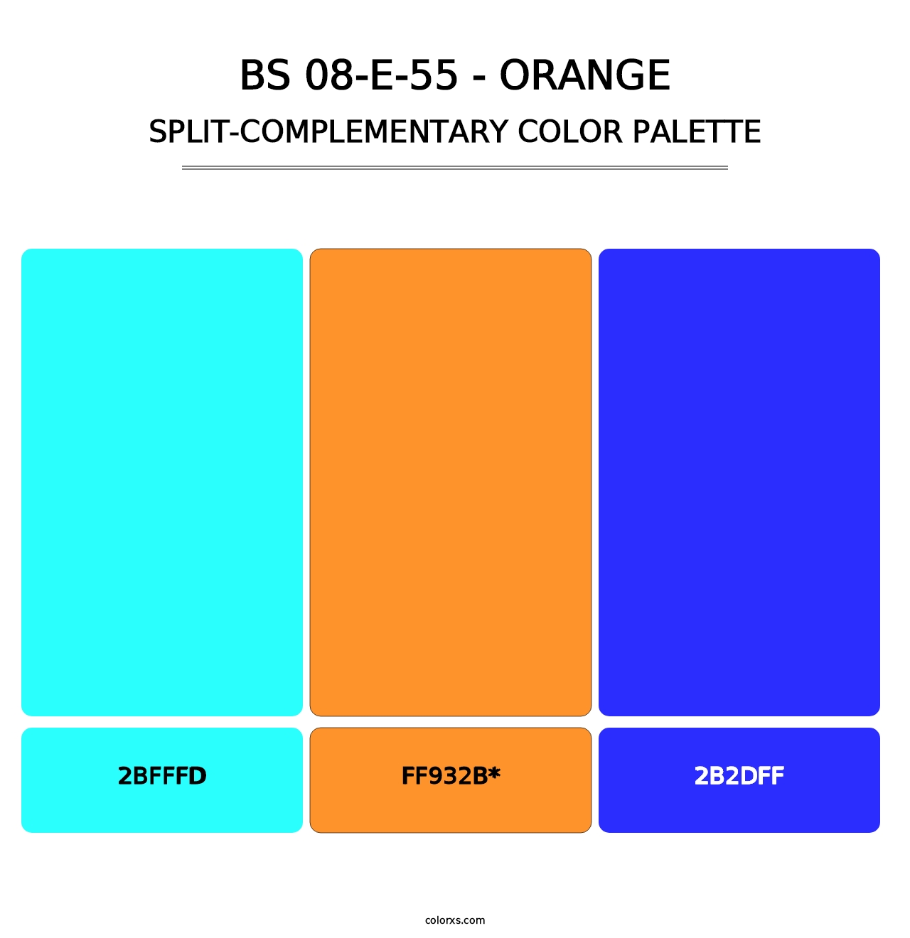 BS 08-E-55 - Orange - Split-Complementary Color Palette