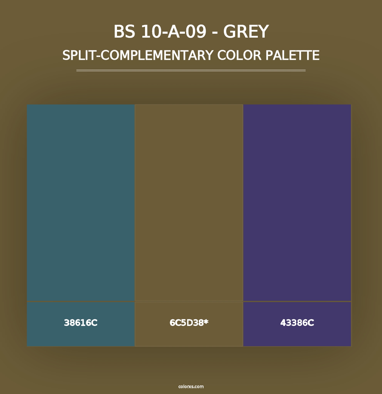 BS 10-A-09 - Grey - Split-Complementary Color Palette