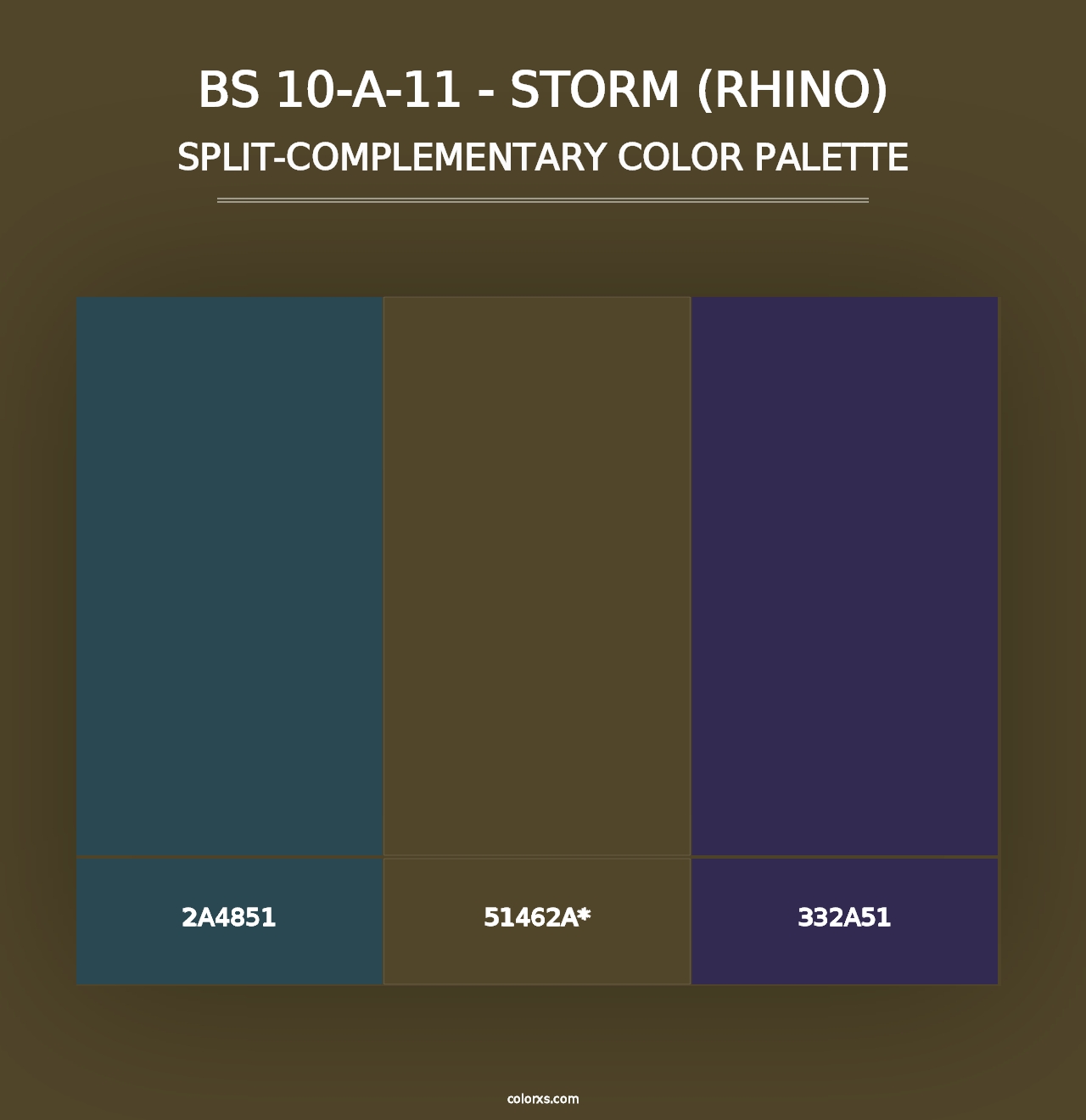 BS 10-A-11 - Storm (Rhino) - Split-Complementary Color Palette