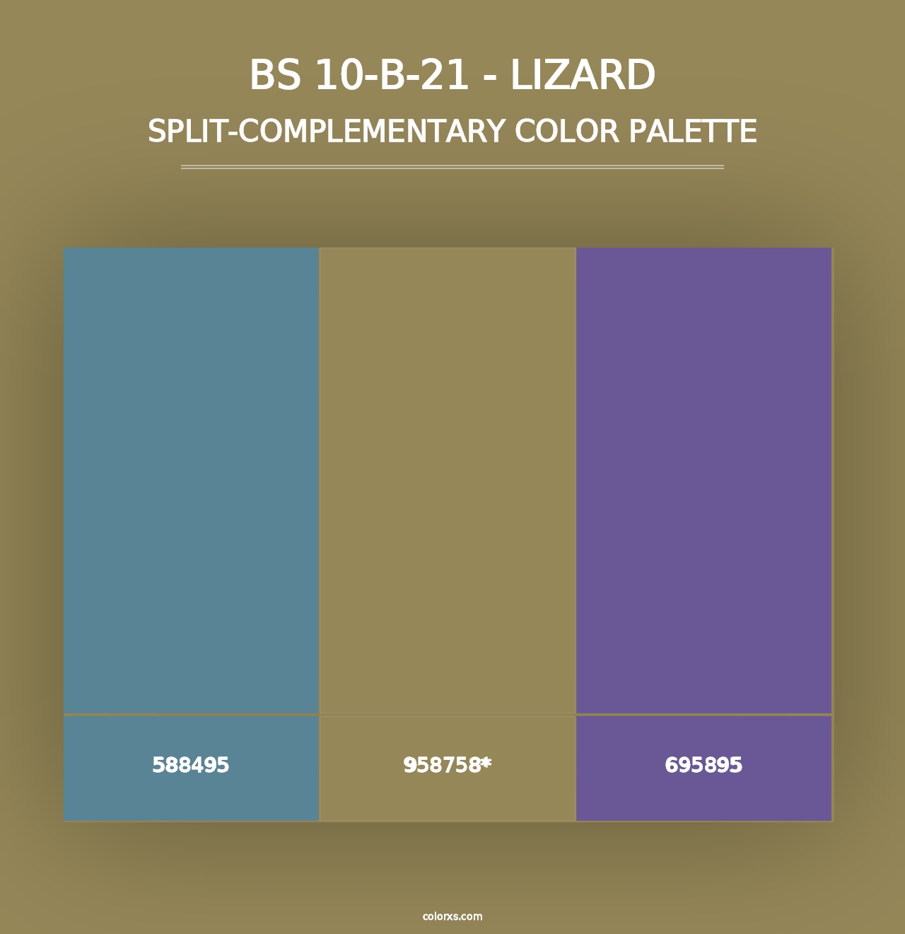 BS 10-B-21 - Lizard - Split-Complementary Color Palette