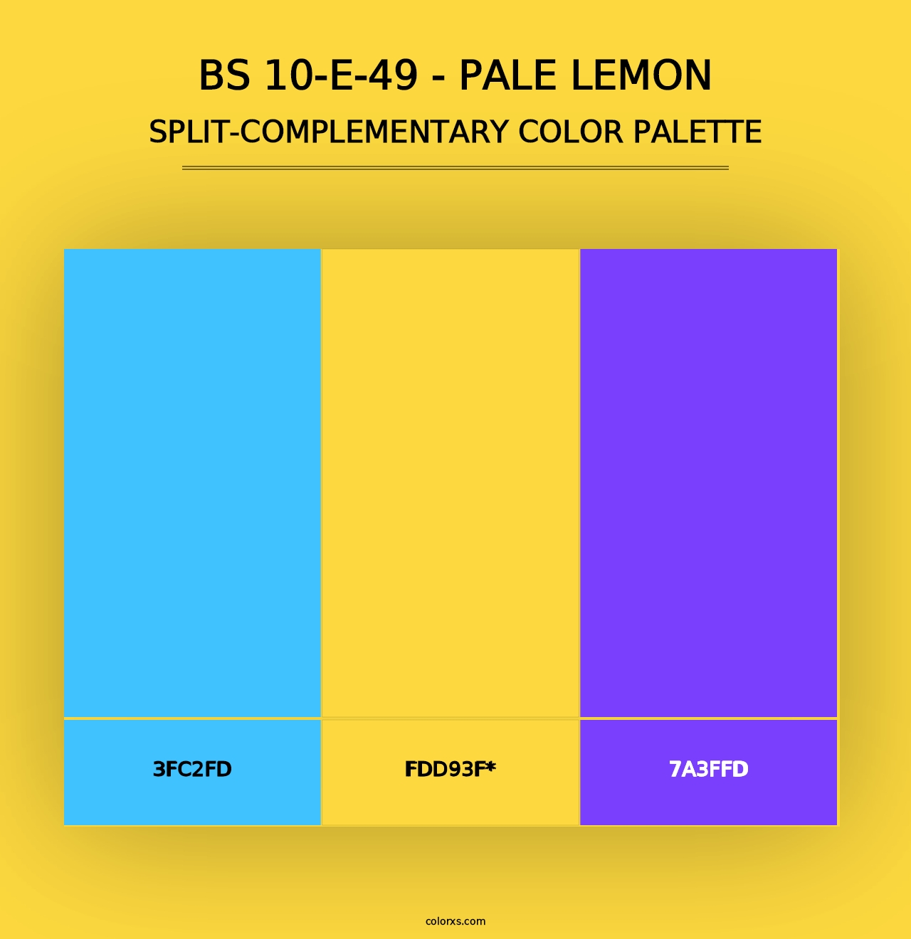 BS 10-E-49 - Pale Lemon - Split-Complementary Color Palette